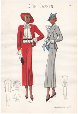 chic parisien fashion illustration 1934